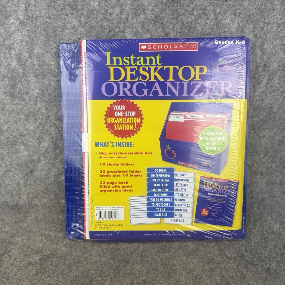 Scholastic Instant Desktop Organizer Teacher Handbook Grades K-8 Logs Forms NWT
